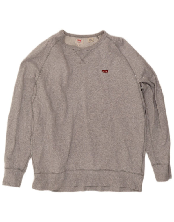 Męska bluza Levi's Sweter, duża, szara, nakrapiana bawełna