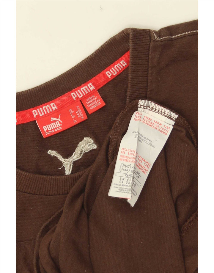 Męska koszulka Puma z długim rękawem, średnio brązowa, bawełniana