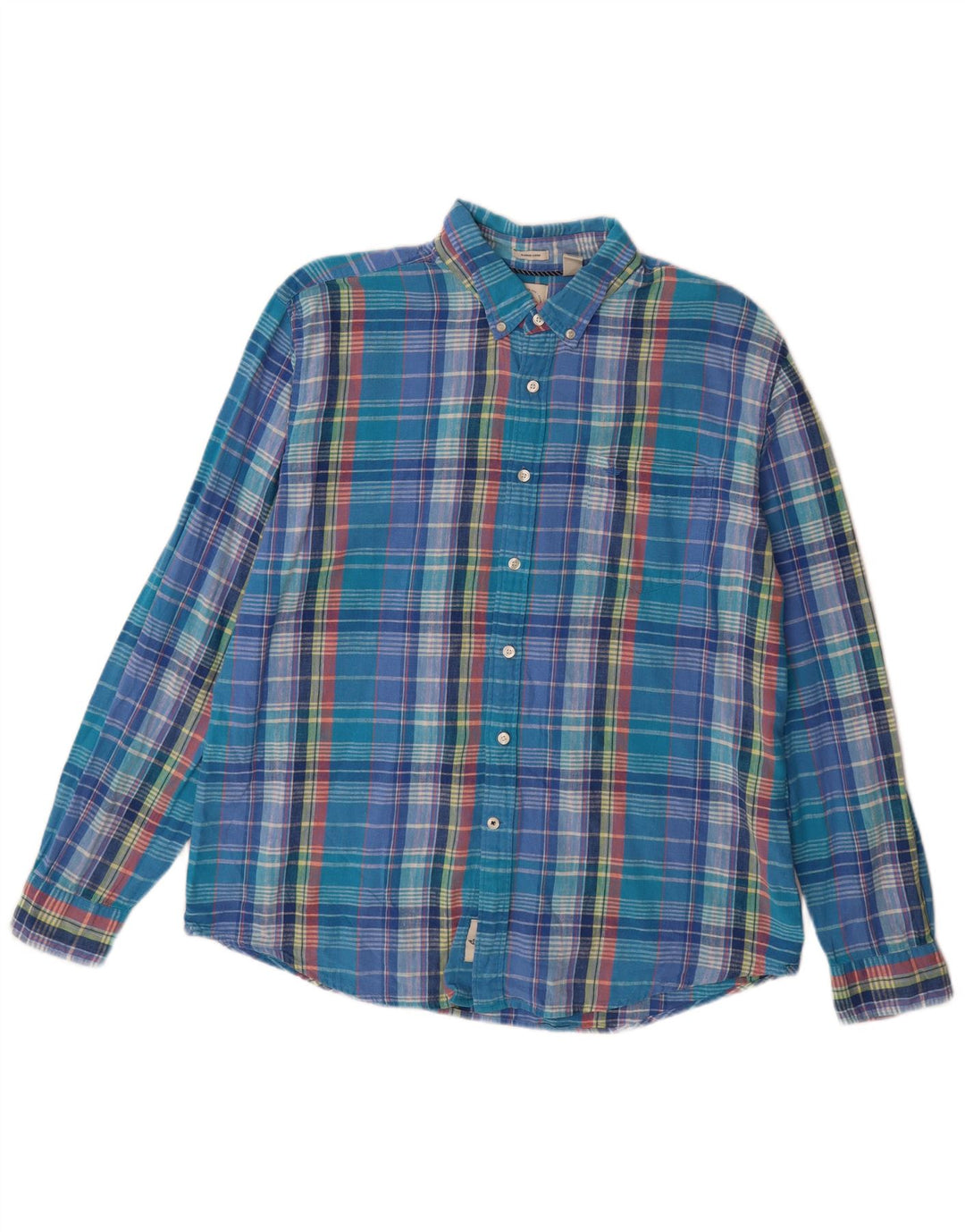 Męska koszula flanelowa DOCKERS XL w niebieską kratkę o dopasowanym kroju