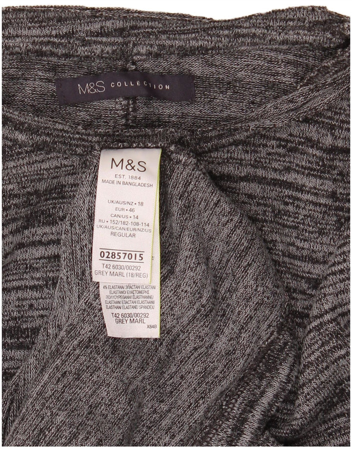 Marks & Spencer Damska sukienka sweterkowa UK 18 XL Szary, nakrapiany poliester