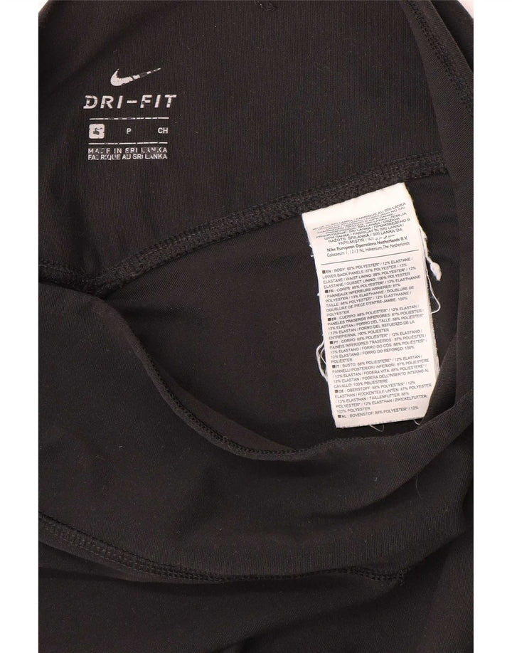 Damskie legginsy Nike Dri Fit Capri UK 10, mały, czarny poliester z blokami kolorów