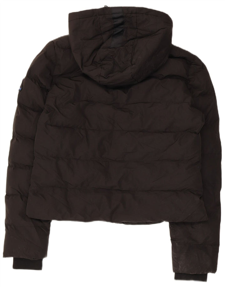SUPERDRY Ocieplana kurtka damska z kapturem UK 12, średni czarny poliester