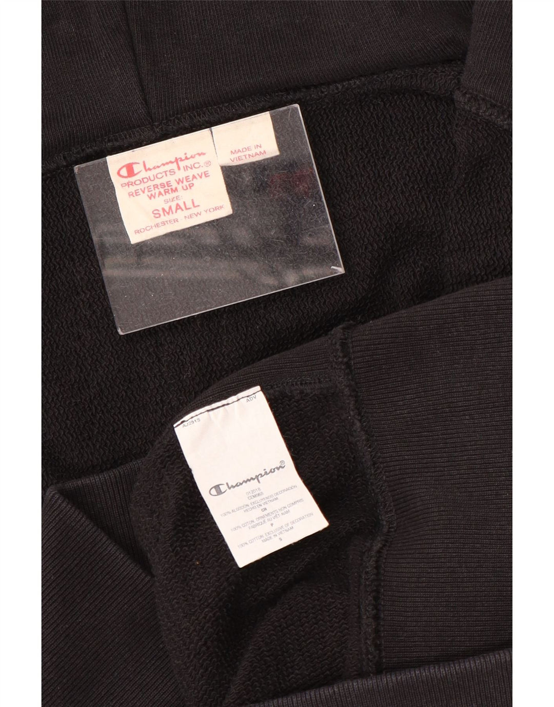 Damski sweter z kapturem i zamkiem błyskawicznym Champion Reverse Weave UK 10, mały, czarny, bawełniany