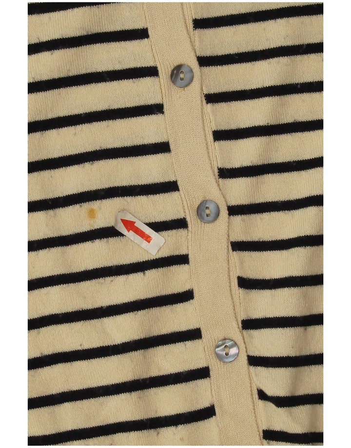 Sweter damski Zara Cardigan UK 16, duży, beżowy, w prążki