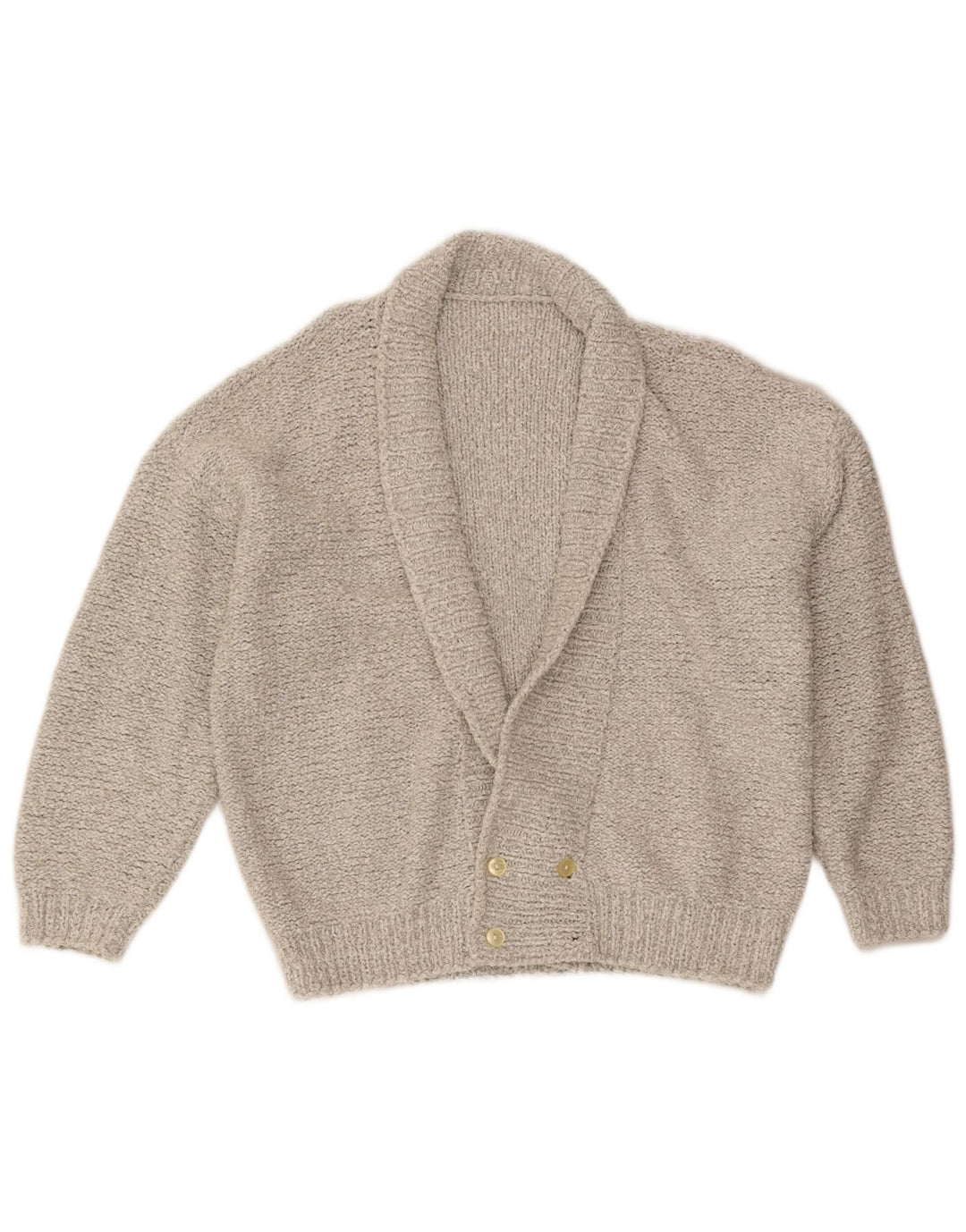Vintage męski sweter rozpinany z podwójnymi piersiami, średnio szary
