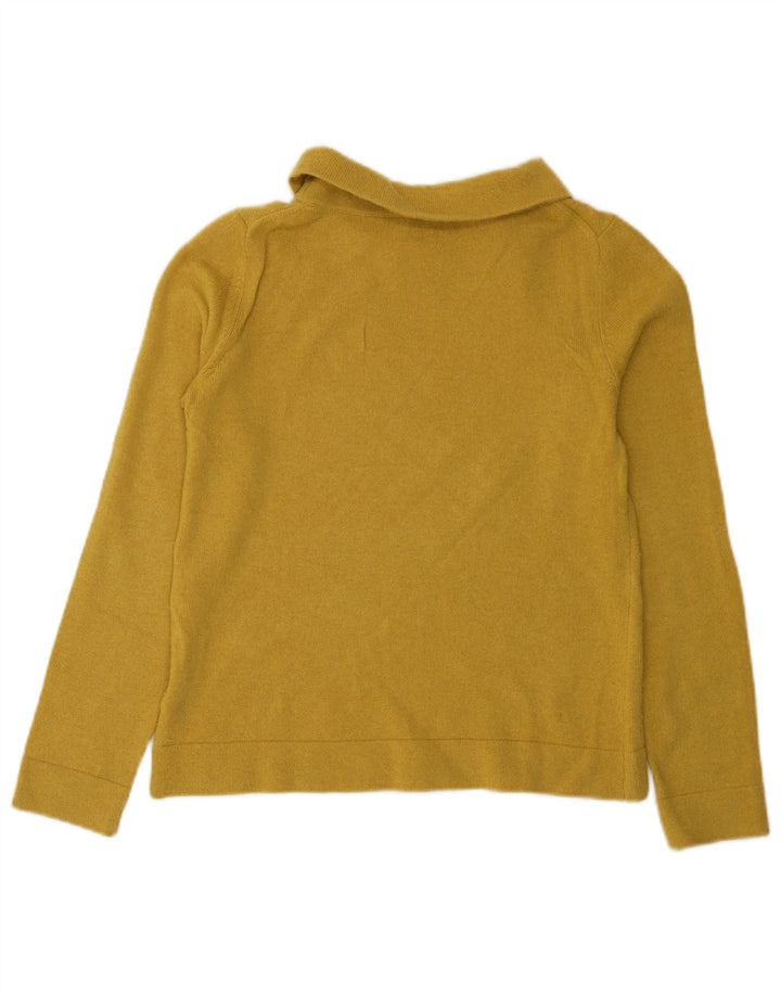 Sweter damski Hobbs z wywijanym dekoltem, UK 10, mała, żółta wełna