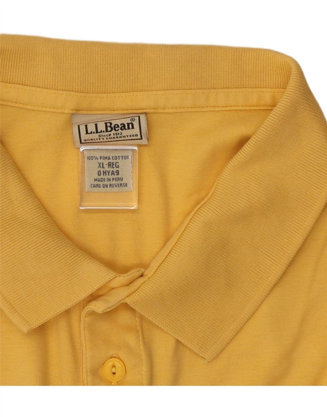 Męska koszulka polo L.L.BEAN XL, żółta, bawełniana