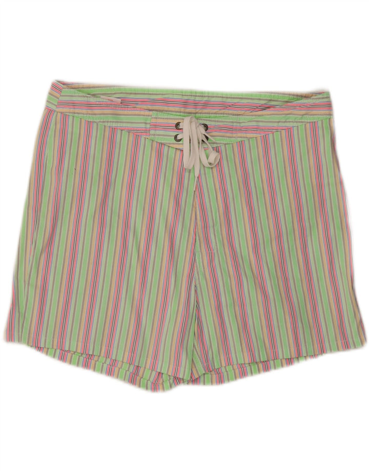 Męskie spodenki kąpielowe Sundek, duże, zielone, poliestrowe paski