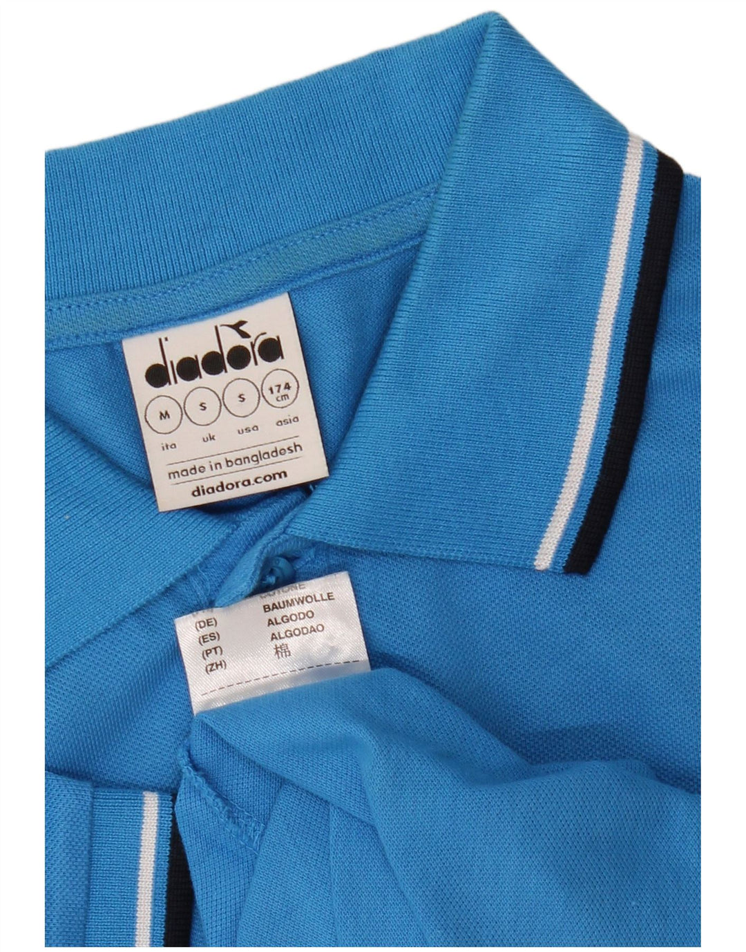 Męska koszulka polo DIADORA, mała, niebieska, bawełniana