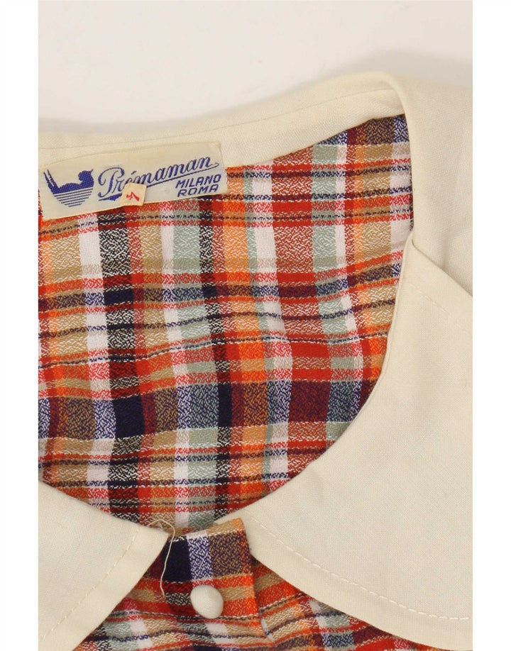 Vintage damska sukienka o linii A US 4 w małą czerwoną kratkę