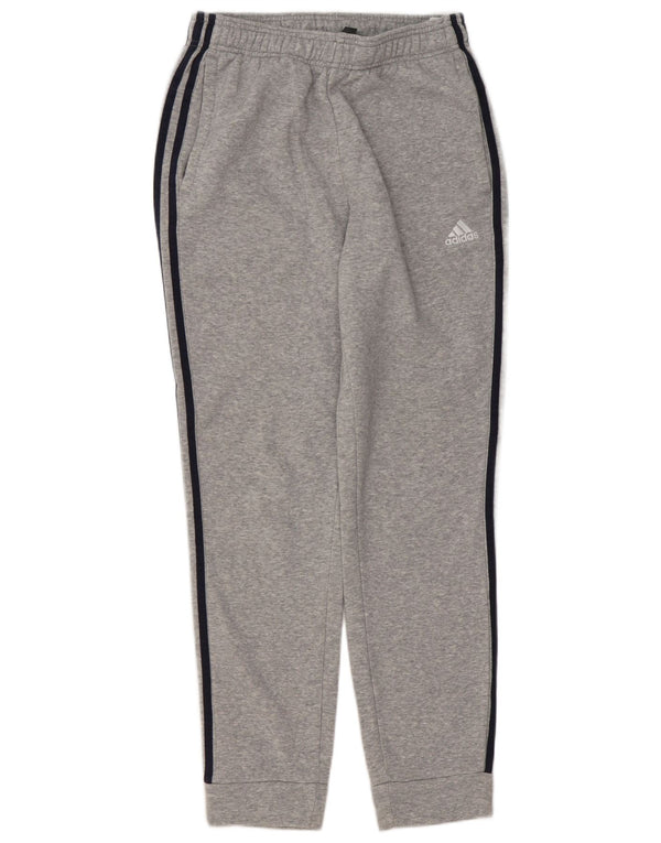 Męskie spodnie dresowe Adidas, małe, szare, nakrapiane, bawełniane