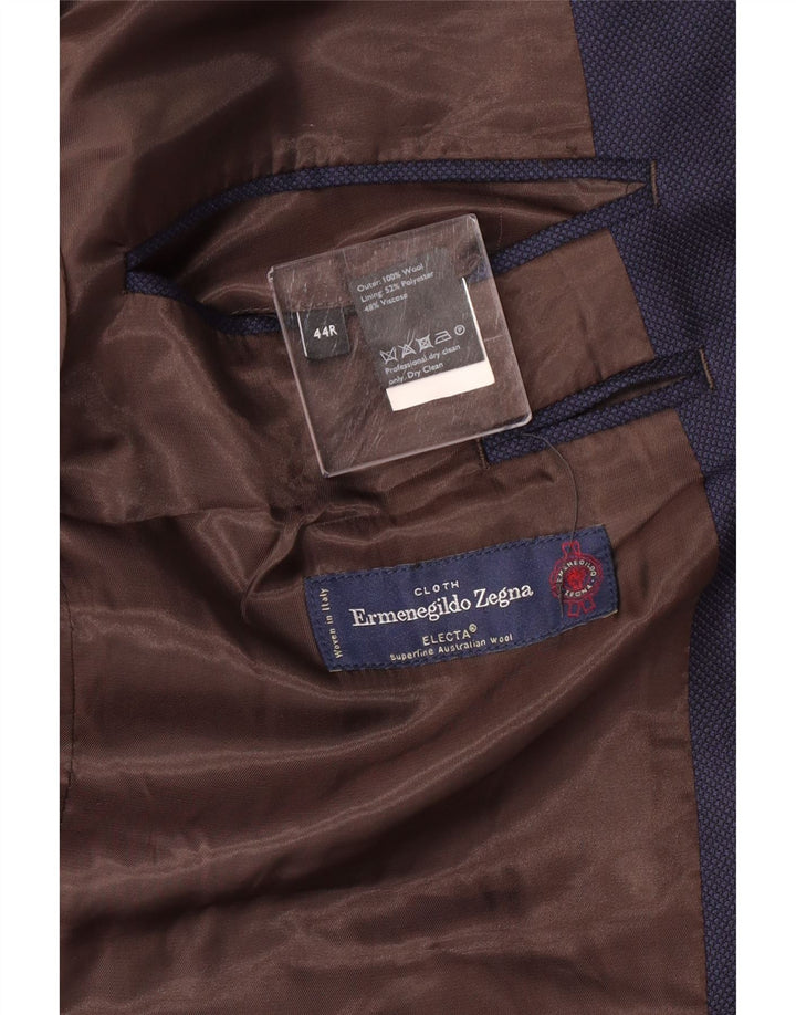 ERMENEGILDO ZEGNA Męska marynarka zapinana na 2 guziki UK 44 2XL Granatowa wełna