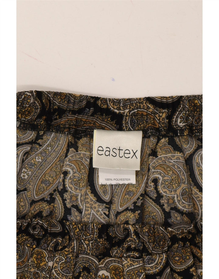EASTEX Womens Pleated Skirt UK 12 Medium W28  Grey Paisley Polyester Vintage Eastex and Second-Hand Eastex from Messina Hembry 