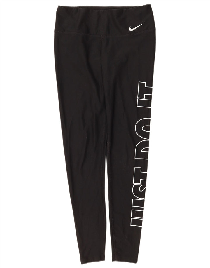 Damskie legginsy Nike Dri Fit Graphic UK 8, małe, czarne, poliestrowe