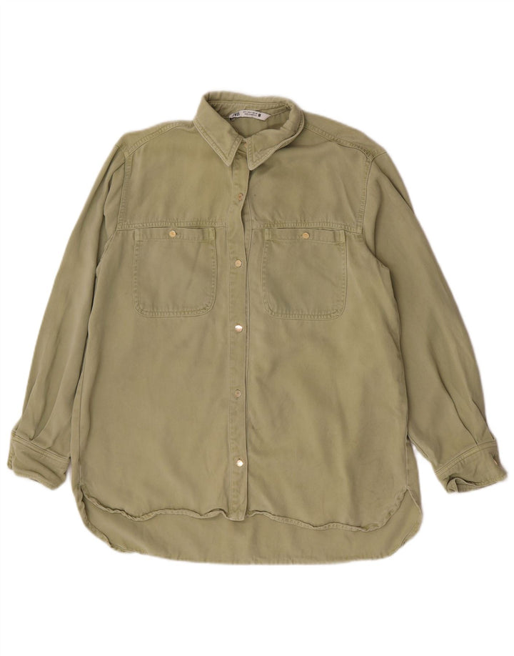 Damska koszula dżinsowa oversize Zara UK 10 Small Khaki Lyocell