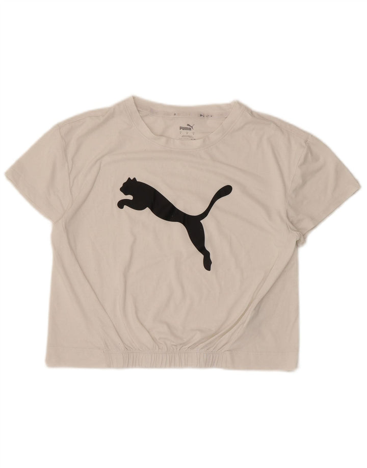 Damska koszulka Puma Crop Graphic Top UK 10 Small White Polyester
