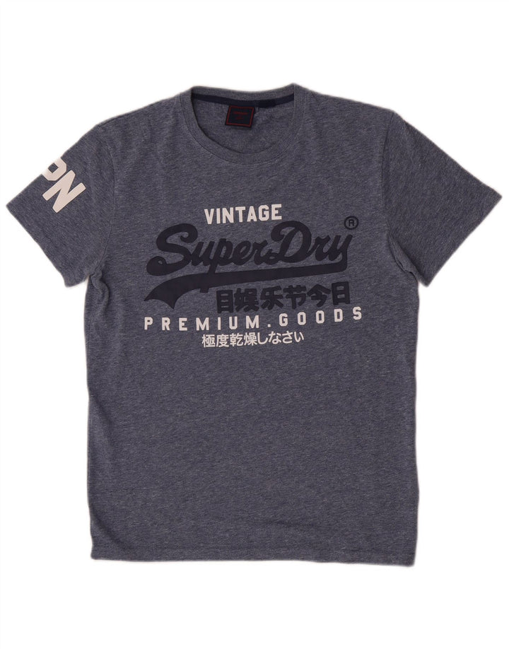Męski T-shirt z grafiką Superdry, średnioszary, bawełniany