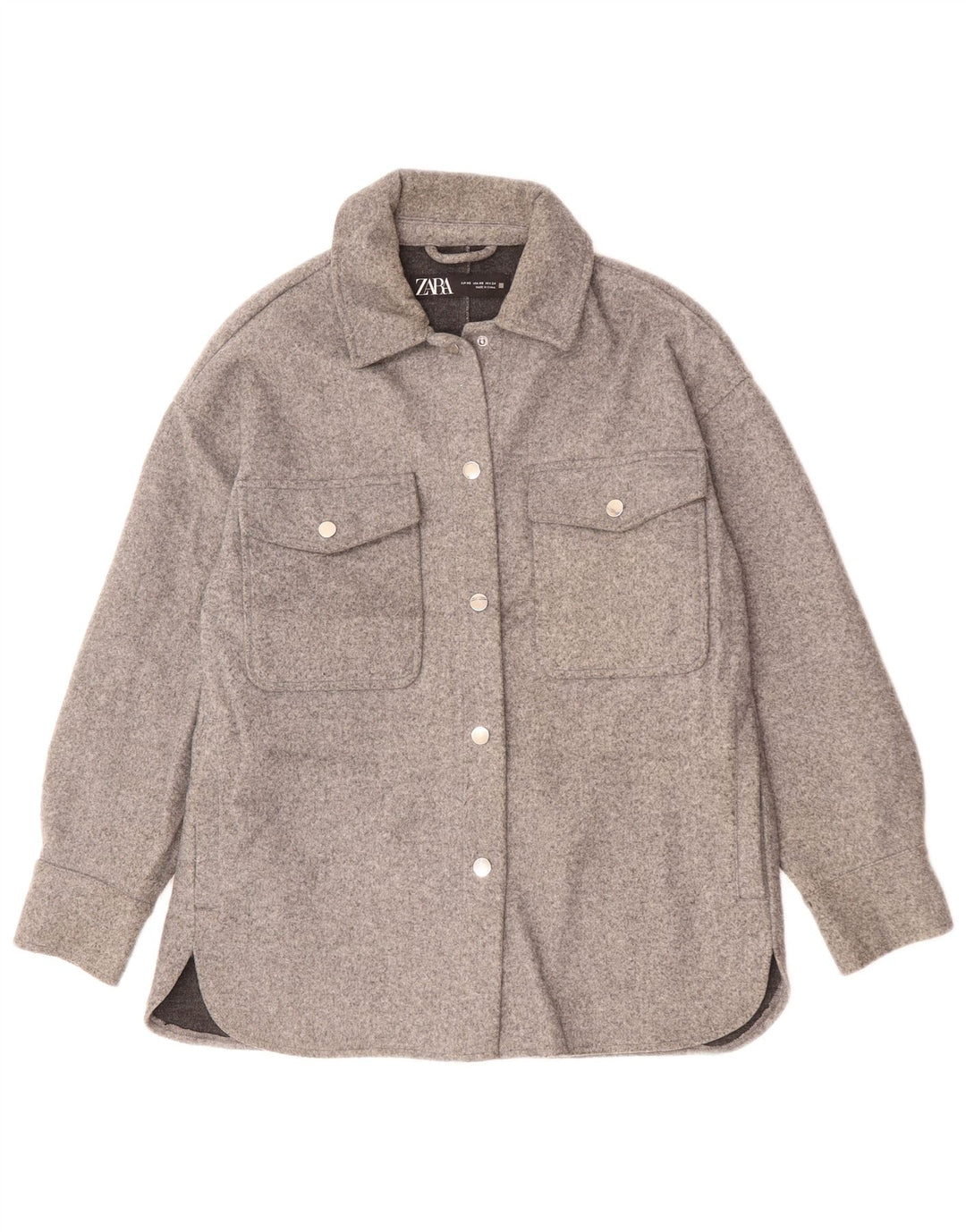 Damska kurtka bomberka oversize Zara UK 6 XS, szary poliester