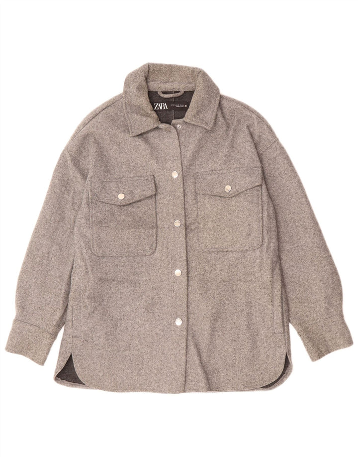 Damska kurtka bomberka oversize Zara UK 6 XS, szary poliester