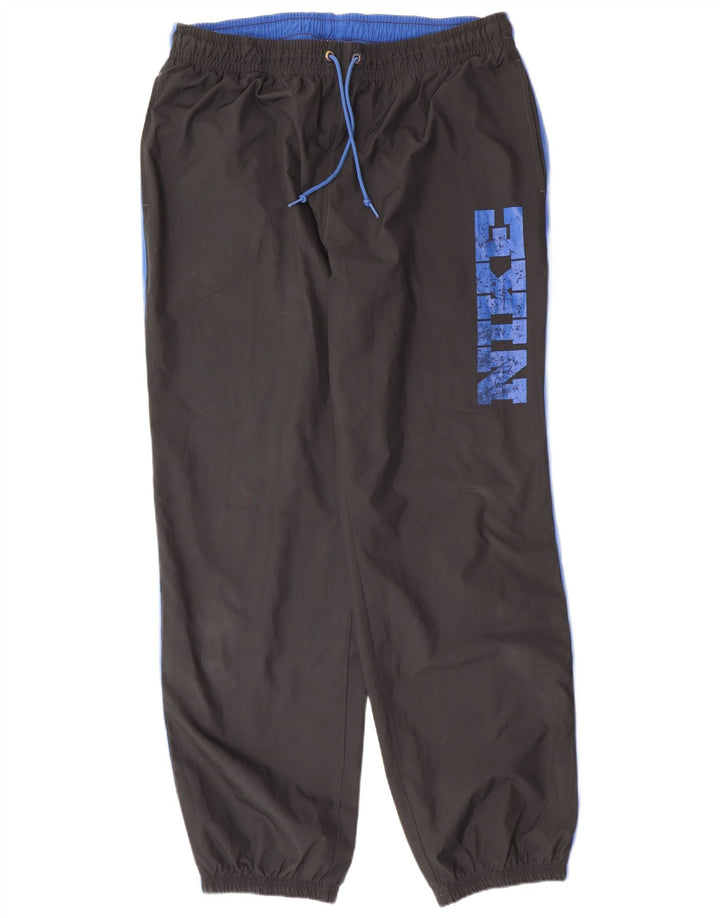 Męskie spodnie dresowe NIKE z grafiką, joggery XL, szare, z blokami kolorów