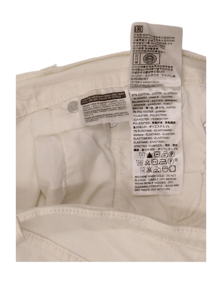 Damskie spodenki jeansowe LEVI'S 501 W30 Średniobiała bawełna