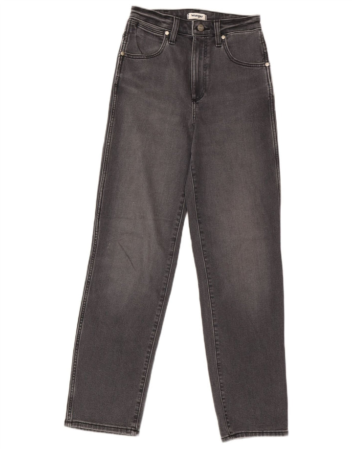 Damskie jeansy Wrangler Mom Straight W25 L32 Szara bawełna