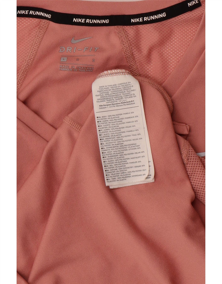 NIKE Womens Dri Fit T-Shirt Top UK 14 Large Pink Polyester Vintage Nike and Second-Hand Nike from Messina Hembry 