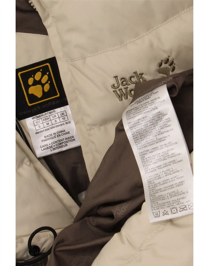 Damska ocieplana kurtka z kapturem Jack Wolfskin UK 10 Small Beżowy poliamid