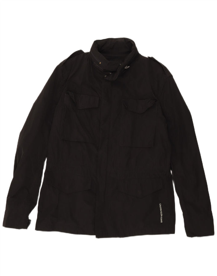 Męska kurtka wojskowa Calvin Klein Jeans UK 40, duża, czarna, poliestrowa