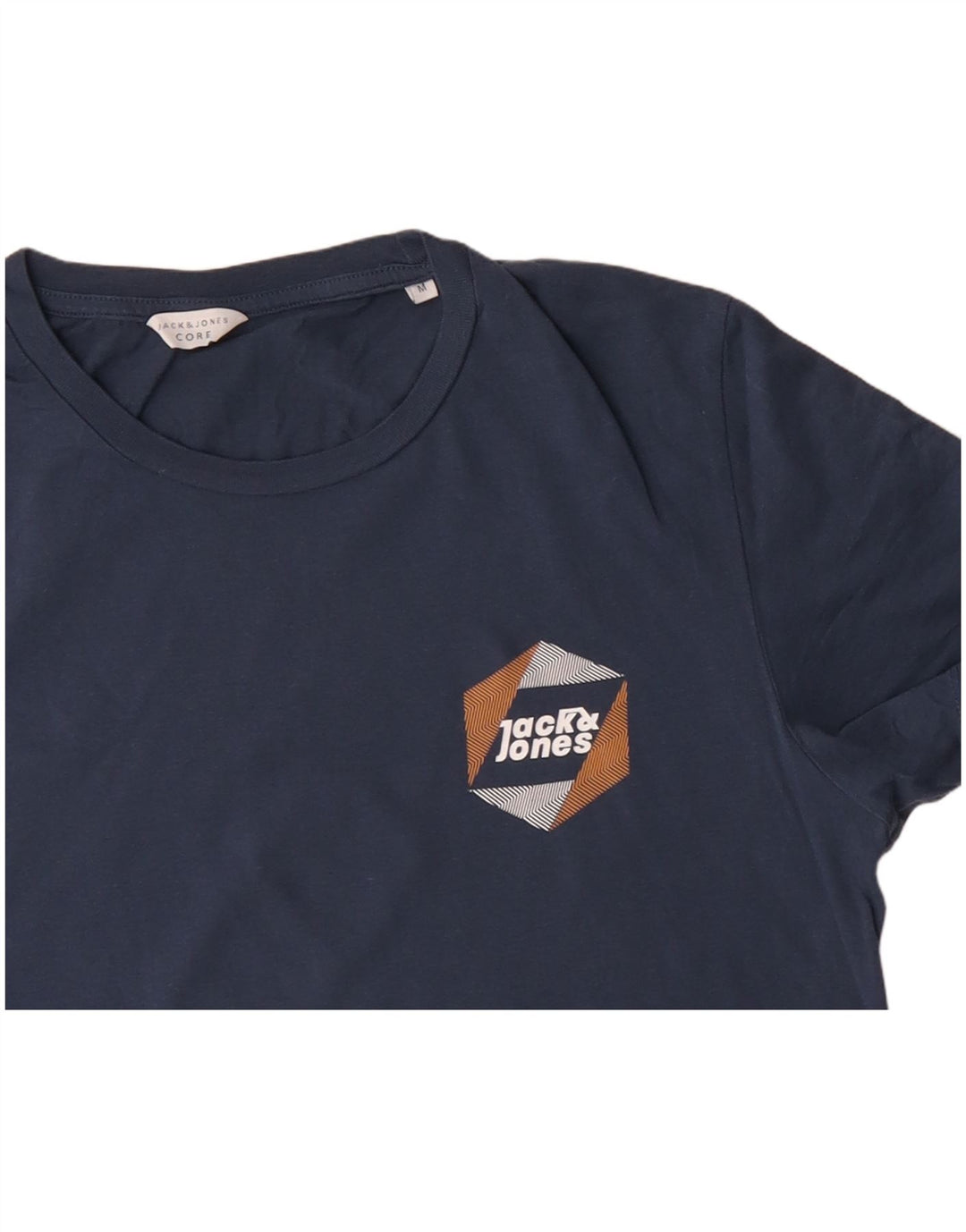 T-shirt męski JACK & JONES, średni, granatowy, bawełniany