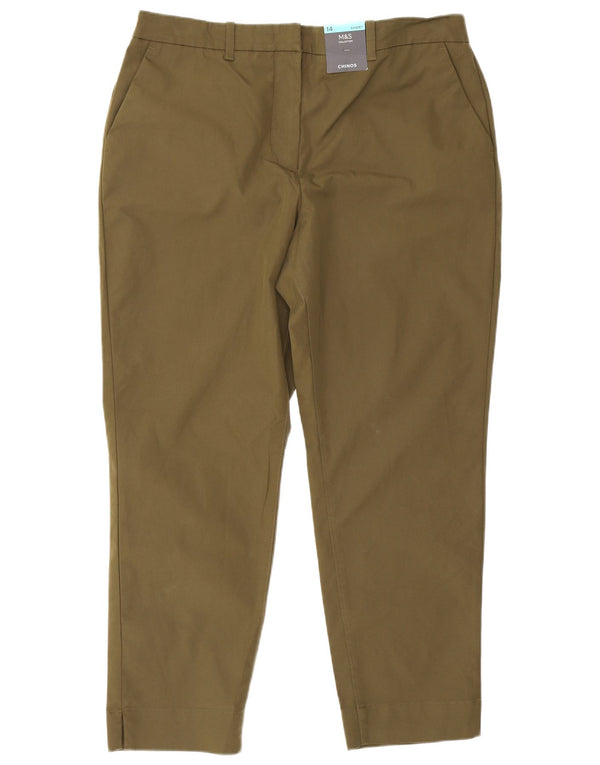 Marks & Spencer Damskie zwężane spodnie Chino UK 14 Large W34 L25 Khaki