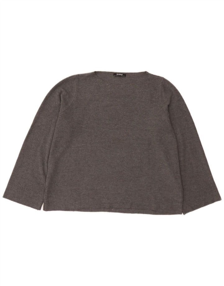 Damski top oversize z długim rękawem Zara UK 14, średni szary