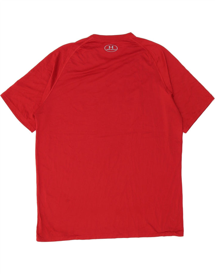 UNDER ARMOUR Mens Orchard Lake Graphic T-Shirt Top 2XL Red Polyester Vintage Under Armour and Second-Hand Under Armour from Messina Hembry 