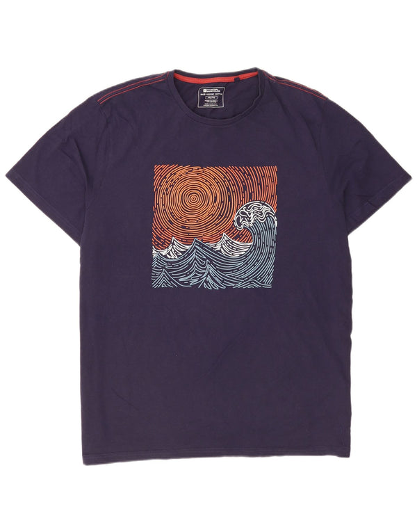 Męska koszulka z regularnym nadrukiem Mountain Warehouse, 2XL, granatowa, bawełniana