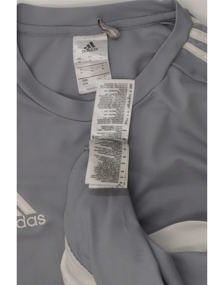 Adidas Męska koszulka Climalite Top, średni niebieski poliester z blokami kolorów
