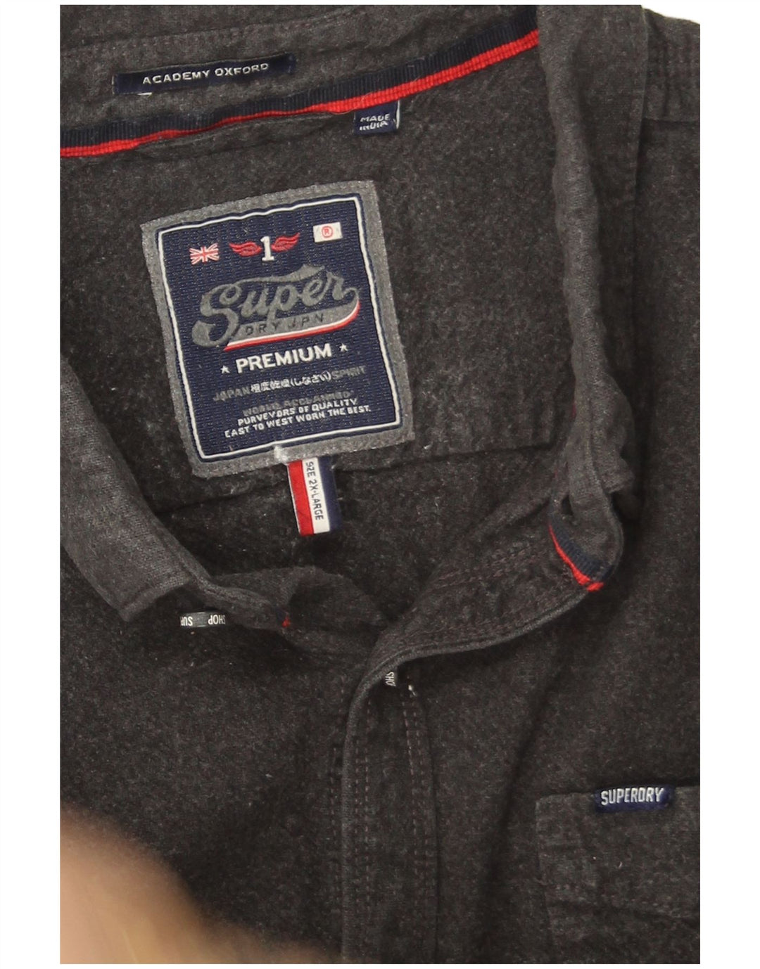 Męska koszula flanelowa Superdry 2XL, szara, bawełniana