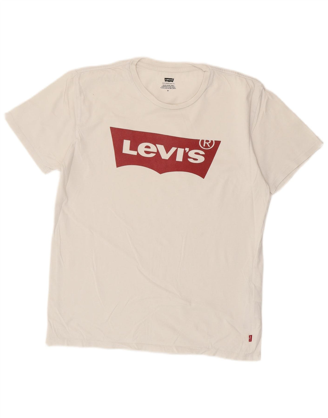 Męska koszulka z grafiką Levi's, średnia, biała bawełna