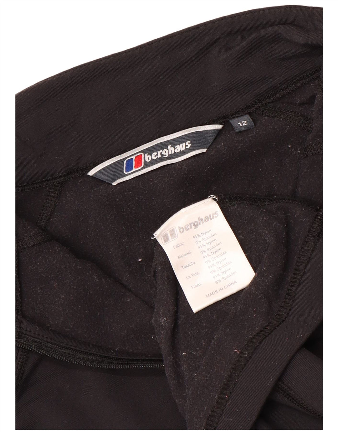 Damski dres z zamkiem błyskawicznym Berghaus UK 12, średni czarny nylon