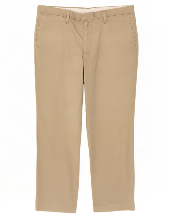 Marks & Spencer Męskie proste spodnie chino W38 L29 Beżowa bawełna