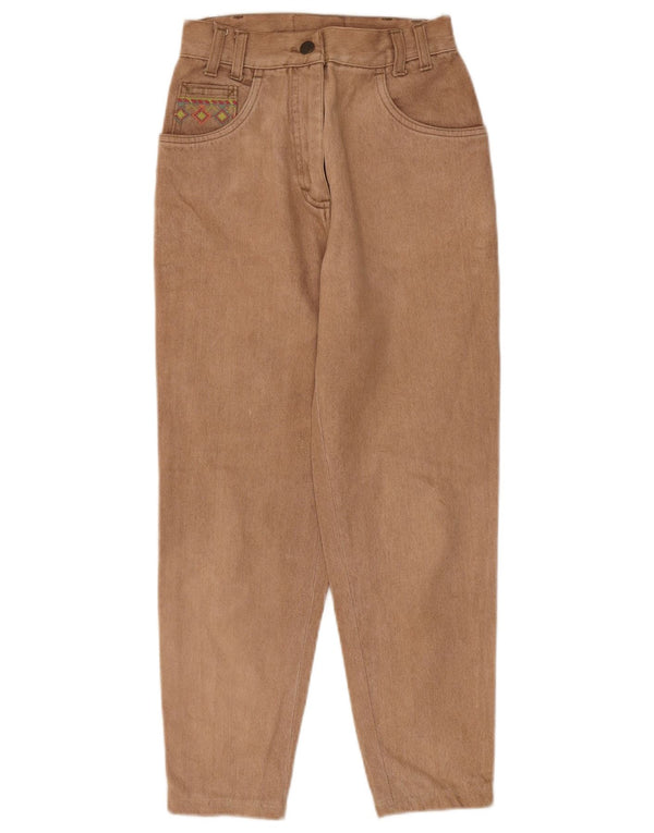 Damskie jeansy Prisma z wysokim stanem, zwężane UK 10, małe, W24 L24, brązowe