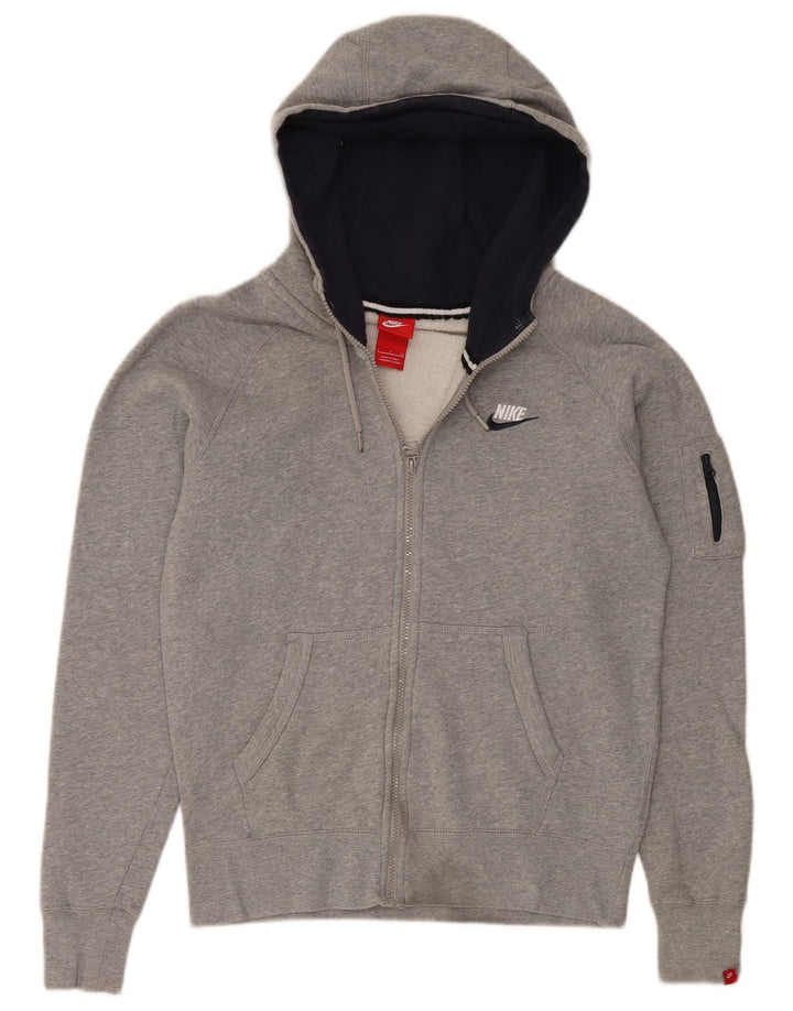 Męski sweter z kapturem i zamkiem błyskawicznym Nike, mały, szary, bawełniany
