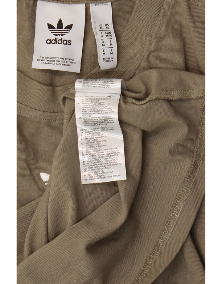 Męska koszulka z grafiką Adidas, średnia, bawełniana khaki