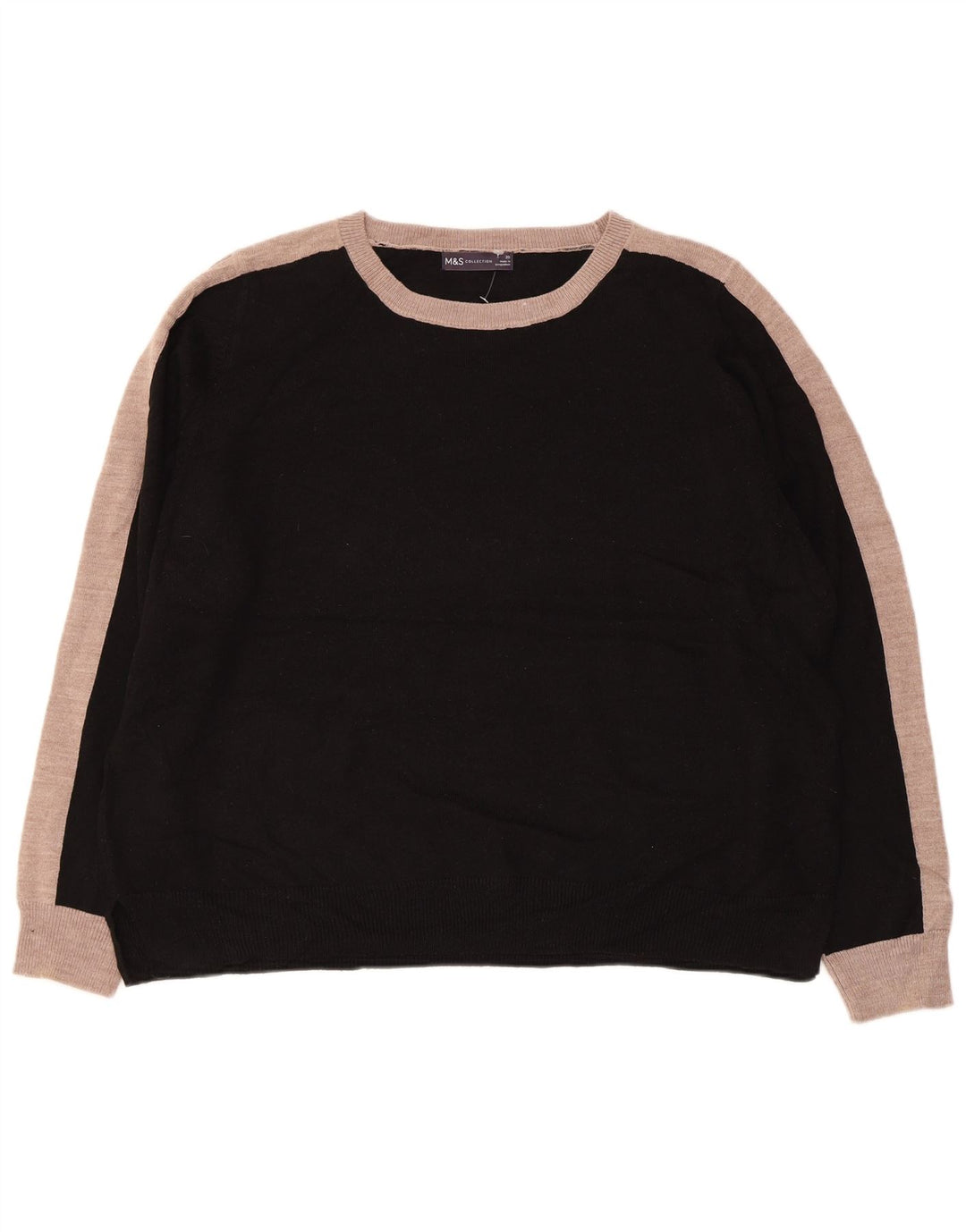 MARKS & SPENCER Damski sweter z dekoltem w łódkę UK 20 2XL Czarny