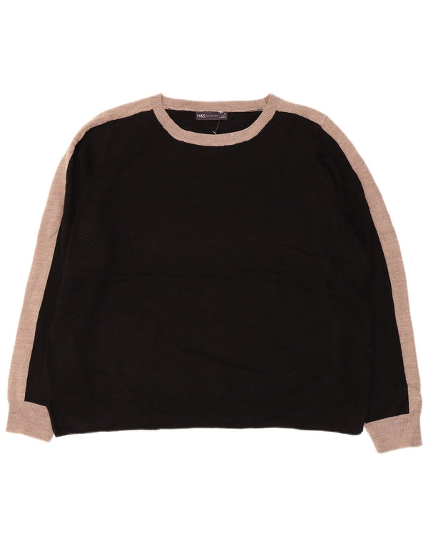 MARKS & SPENCER Damski sweter z dekoltem w łódkę UK 20 2XL Czarny