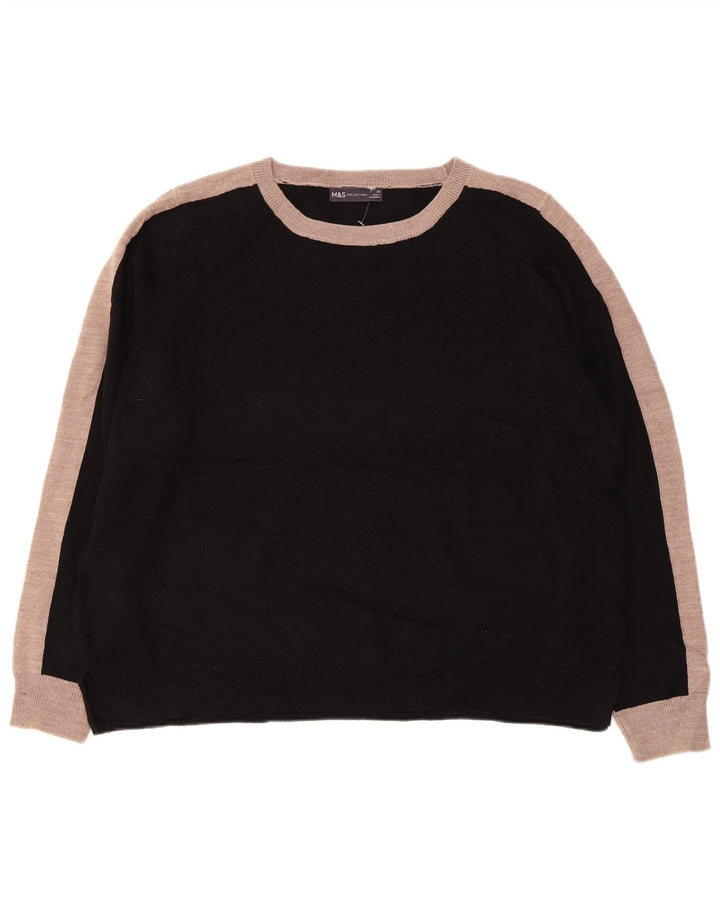 MARKS & SPENCER Damski sweter z dekoltem w łódkę UK 20 2XL Czarny