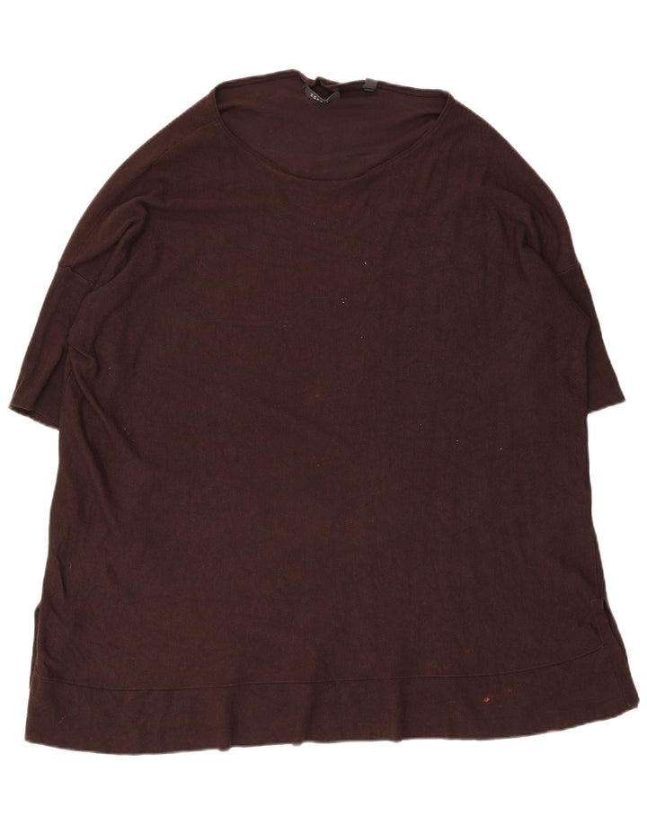 Damska koszulka oversize Esprit o długim kroju, UK 18 XL, brązowa wiskoza