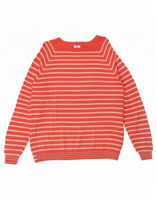 Joules Womens Boat Neck Jumper Sweater UK 18 XL Pink Striped Linen