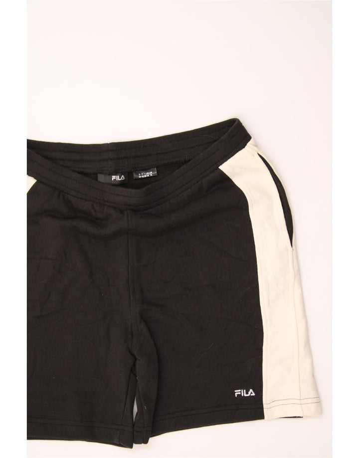 FILA Mens Sport Shorts Medium  Black Colourblock Cotton Vintage Fila and Second-Hand Fila from Messina Hembry 