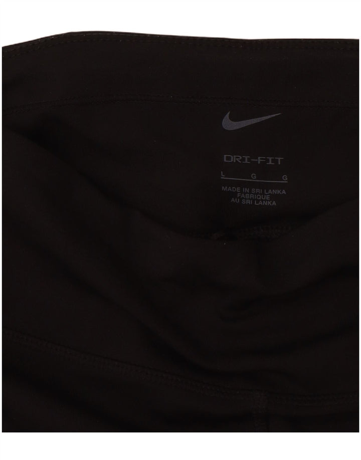 Damskie legginsy NIKE Dri Fit Capri UK 14, duże, czarne, poliestrowe
