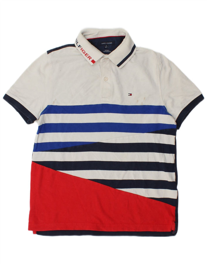 Męska koszulka polo Tommy Hilfiger z grafiką, w średnie, wielokolorowe paski